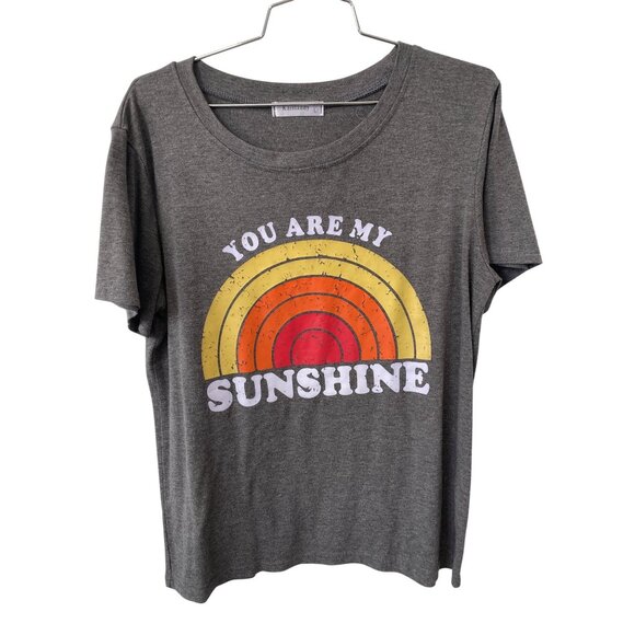 Kaislandy T Shirt Size Large You Are My Sunshine Graphic Tee Heather Gray Multi - Picture 1 of 6